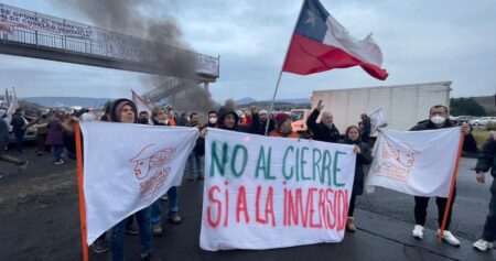 Chile: Con manifestaciones y barricadas comenzó el paro nacional de trabajadores del cobre por el cierre de fundición contaminante