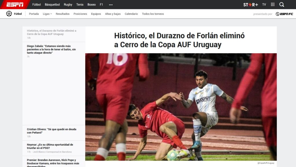 Medios nacionales e internacionales se hicieron eco de la victoria de Durazno Fútbol Club sobre Cerro
