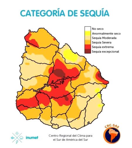Durazno atraviesa “sequía extrema” en casi todo el departamento con zonas de “sequía excepcional”