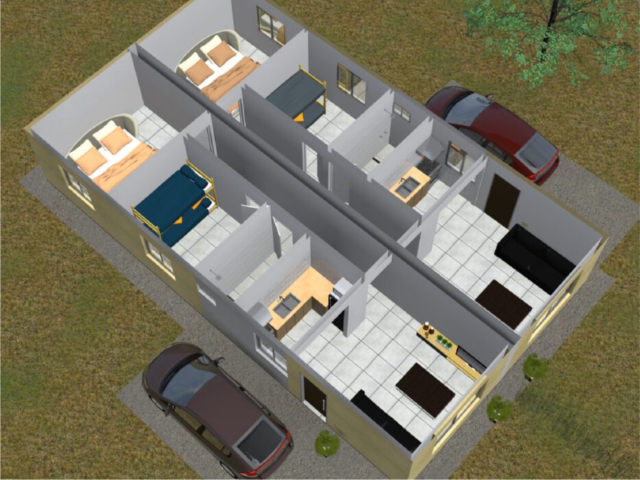 Inminente construcción de desarrollo inmobiliario en Centenario con 80 viviendas de interés social 2 Aspecto interior de las viviendas de Pueblo Centenario
